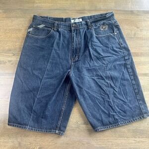 Vintage Phat Farm Shorts Mens 42 Blue Baggy Jeans Denim Jorts Hip Hop Skater Y2K